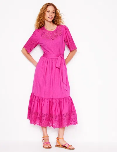 Boden Isabel Broderie Mix Maxi Dress Cosmos Pink Women