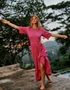 Boden Isabel Maxikleid Mit Lochstickerei-mix-cosmos-rosa In Pink