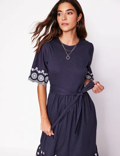 Boden Isabel Broderie Mix Maxi Dressnavy Women