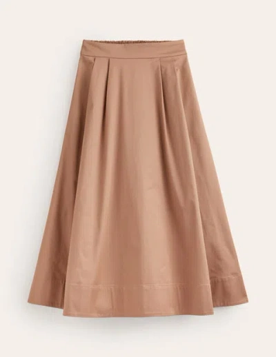 Boden Isabella Cotton Sateen Skirt Neutral Women