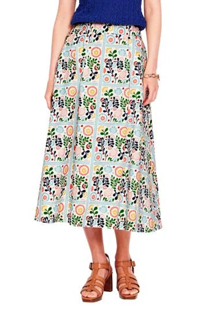 Boden Isabella Floral Cotton Sateen A-line Skirt In Multi