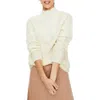 Boden Isabella Knit Chunky Mock High Neck Sweater In Ivory In Multi