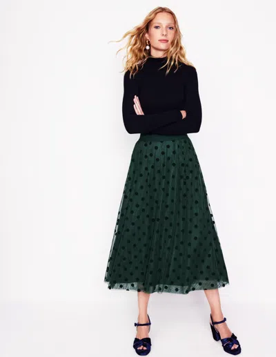 Boden Isabella Tulle Midi Skirtgreen, Spots Women  In Green/ Spots