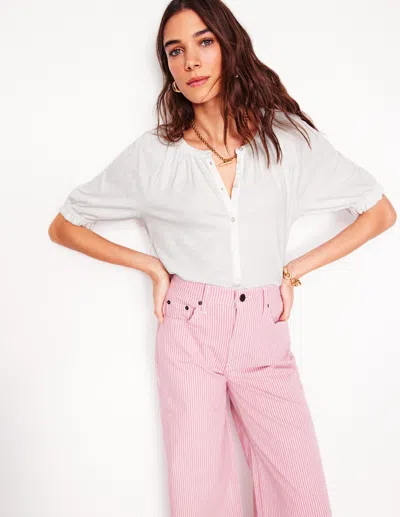 Boden Isla Jerseyhemd-weiss In White