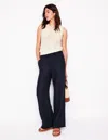Boden Islington Linen Trousers-navy Female  In Blue