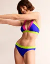 Boden Ithaca Panel Bikini Bottomsblue Colourblock Women  In Blue Colourblock