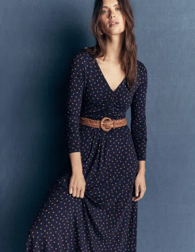 Boden Jasmin Gerafftes Jerseykleid In Blau | Grösse 44 In Blue