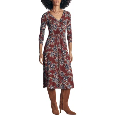 Boden Jasmine Ruched Jersey Midi Dress In Brown