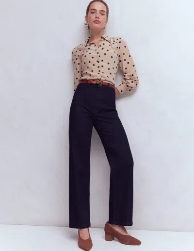 Boden Jeans Mit Biesen Und Geradem, Weitem Bein In Indigo | Grösse 25 In Blue