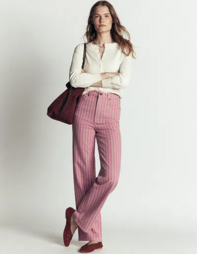 Boden Jeans Mit Hohem Bund Und Geradem, Weitem Bein In Braun | Grösse 34 In Pink