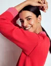 Boden Jemma Breite Baumwollstrickjacke-mohnblumenrot In Red