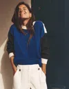 Boden Jemma Breiter Baumwollpullover-leuchtendes Blau