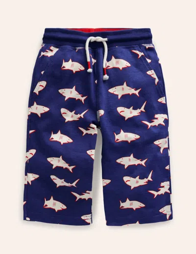 Boden Kids' Jersey Baggiessapphire Blue Sharks Boys  In Sapphire Blue Sharks