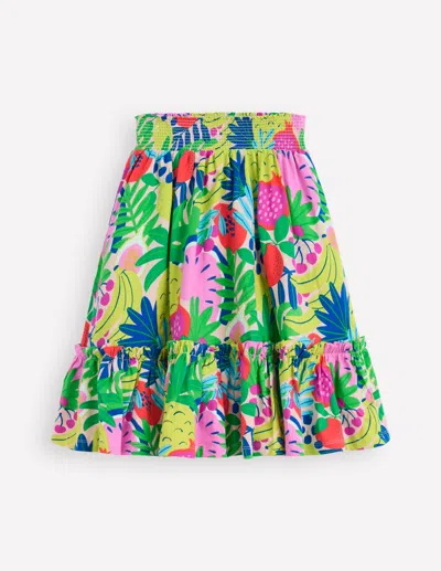 Boden Kids' Jersey Midi Skirtmulti Tropical Fruit Girls  In Multi