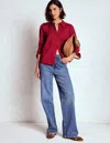 Boden Jerseyhemd Mit Picot-besatz-purpurrot In Multi