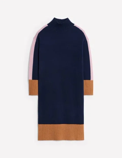 Boden Jessica Merino Dress Navy Colourblock Women