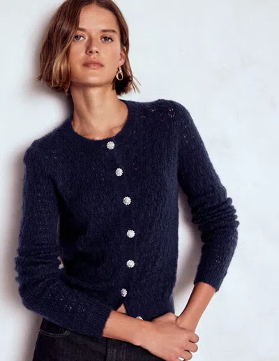 Boden Jewel Button Cardigan Navy  In Blue
