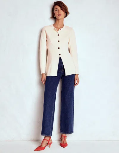 Boden Joanna Taillierte Strickjacke-warmes Naturweiss In Neutral
