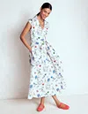 Boden Julia Cotton Wrap Midi Dress Ivory, Postcard From Paris  In White