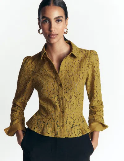 Boden Julia Spitzenhemd Mit Abnähern | Grösse 30 In Yellow