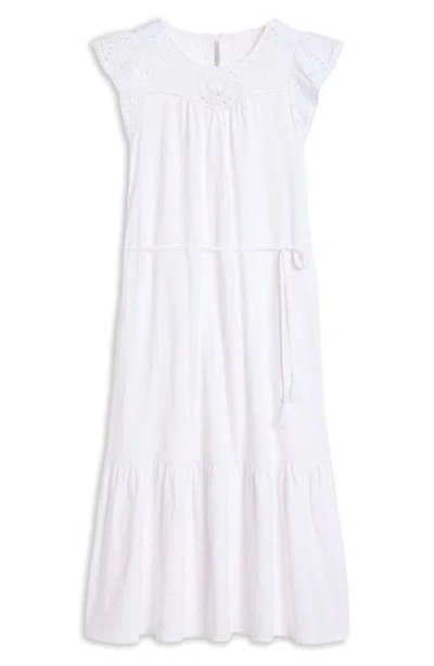 Boden Juliet Broderie Anglaise Trim Cotton Sundress In White