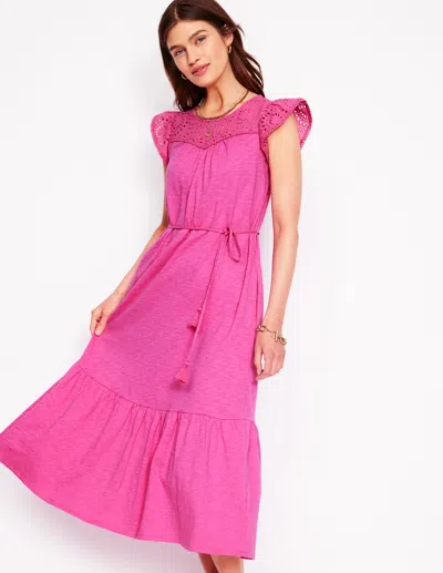 Boden Juliet Broderie Midi Dress Tickled Pink Women