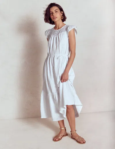 Boden Juliet Broderie Midi Dress White Women