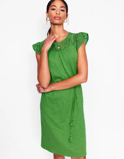 Boden Juliet Broderie Short Dressparadise Green Women  In Paradise Green