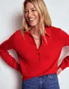 Boden Kaschmirpullover Mit Kragen-mohnblumenrot In Red