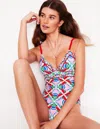 Boden Kasos String V Neck Swimsuitmulti, Ornate Thistle Women  In Multi/ Ornate Thistle