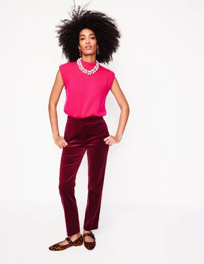 Boden Kew Velvet Pantscabernet Women  In Cabernet