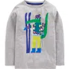 Boden Long Sleeve Novelty T Shirt Grey Marl Skiing Croc  In Gray