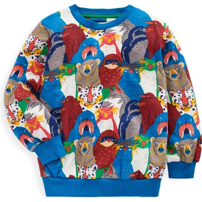 BODEN BODEN KIDS' FLORAL PRINT COTTON SWEATSHIRT