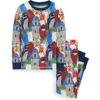 Boden Kids' Print Fitted Two-piece Cotton Pajamas In Multi