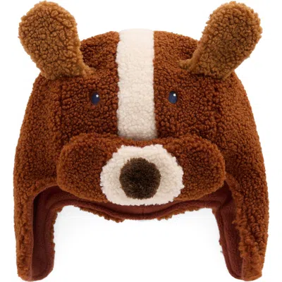 Boden Kids' Novelty Trapper Brown Dog