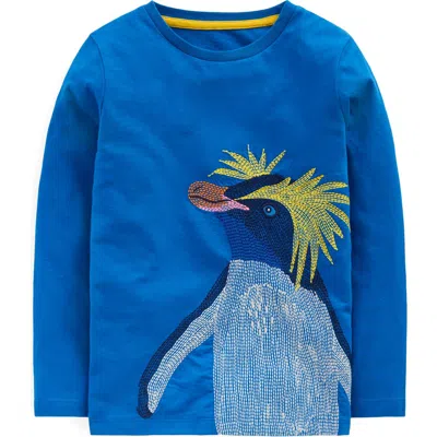 BODEN BODEN KIDS' SUPERSTITCH PENGUIN LONG SLEEVE COTTON GRAPHIC T-SHIRT
