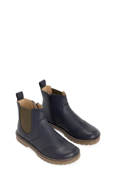Boden Kids' Wingtip Chelsea Boot In Blue