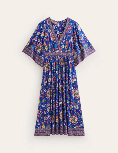 Boden Kimono Jersey Maxi Dress Surf The Web, Botanical Sprig Women
