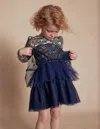 Boden Kleid Aus Tüll-mix-steuerbordblau Beeren Blumenmuster In Multi