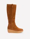 Boden Knee High Wedge Boots Tan  In Brown