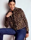 Boden Knightsbridge Reitjacke-mohair, Leopardenmuster In Brown