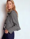 Boden Knightsbridge Wolljacke-schwarz Hahnentrittmuster In Multi