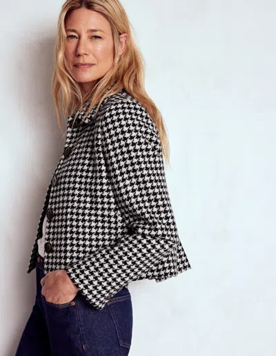 Boden Knightsbridge Wool Jacket Black Dogstooth  In Multi