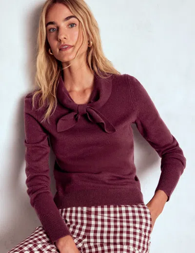 Boden Strickpullover Mit Schleife-dunkelviolett In Burgundy