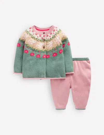Boden Babies' Knitted Play Set Csarite Green Dove  In Pink