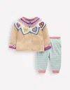 Boden Knitted Play Set Oatmeal Hearts  In Multi