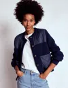Boden Short Quilted Knitted Jacket-navy Female  In Blue