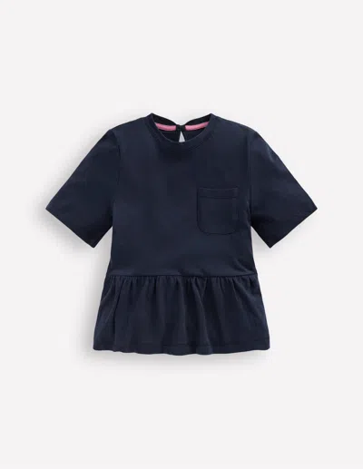 Boden Kids' Kurzärmliges Oberteil Mit Schösschen-blazer In Blau | Grösse 164 In Blue
