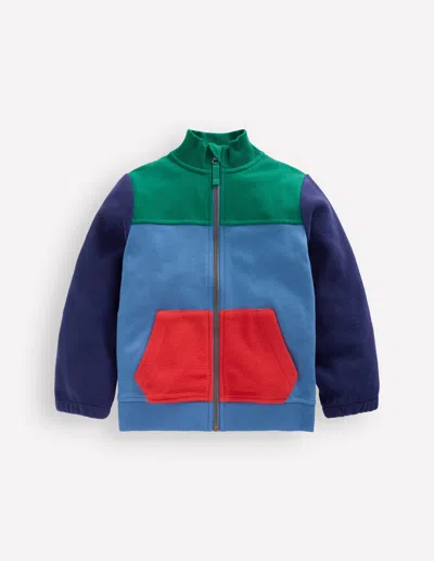 Boden Kids' Kuschelige Fleecejacke-flussblau Blockfarben In Multi