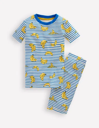 Boden Kids' Kuscheliger, Kurzer Schlafanzug In Bunt | Grösse 146 In Blue